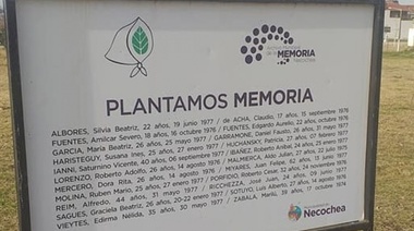 Destrozos en los árboles plantados el 24 de marzo: "La Memoria, al igual que la semilla, viene cargada de futuro"