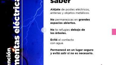 Alerta por tormentas fuertes para esta tarde en Necochea