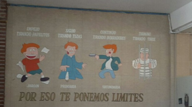 Polémica por un mural que estigmatiza a los niños en el Colegio Cavagnaro