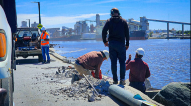Puerto Quequén renueva la iluminación en la Escollera Sur para mejorar la seguridad operativa