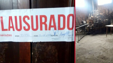 Imágenes de como se encuentra el salón del club Rivadavia en la actualidad