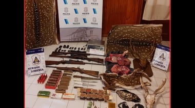 Lobería: secuestran armas y más de 14 kilos de carne de ciervo