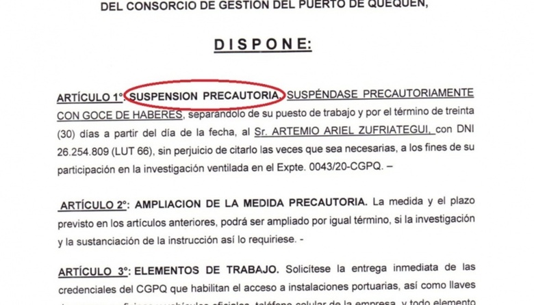 Escándalo en el Puerto Quequén: suspenden a un director e investigan intereses contrapuestos de varios integrantes