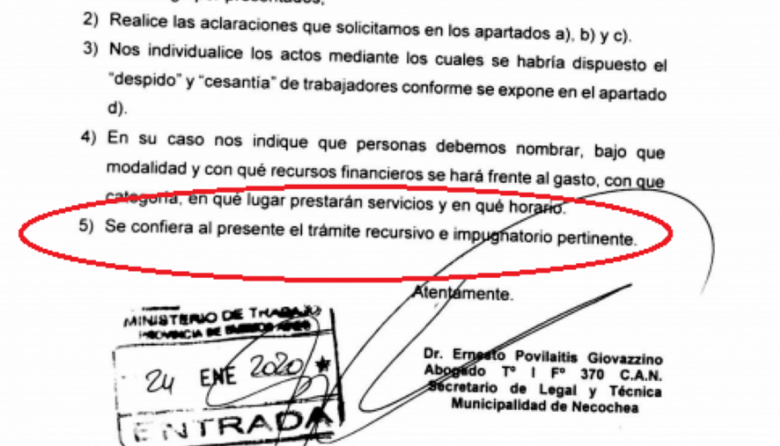 La Municipalidad en “guerra” con el Ministerio de Trabajo: “Denunciamos la existencia de un grave vicio en el acto administrativo”