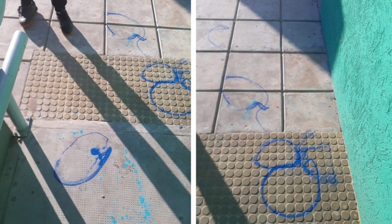 Repudian pintadas vandálicas en el Jardín Maternal municipal Pichi Huinca