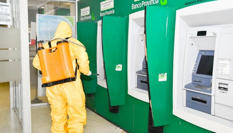 Avanzaron en la desinfección de los hospitales locales y cajeros automáticos