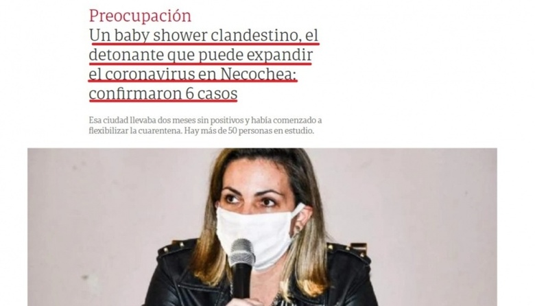 Nuevos contagios: el “baby shower” necochense llegó a los medios nacionales