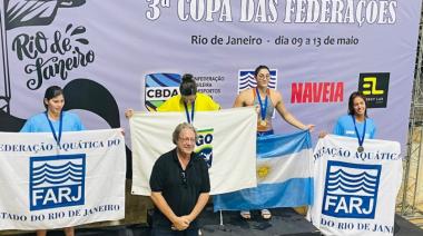 La nadadora necochense Guadalupe Angiolini muestra su talento en competencia internacional en Brasil