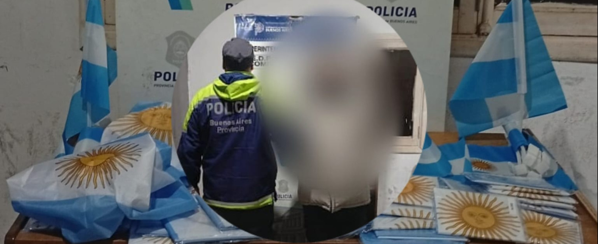 Salió a vender banderas argentinas y terminó en un patrullero