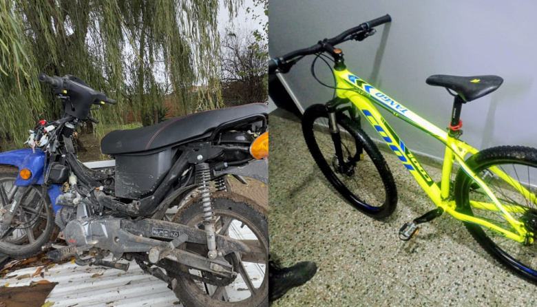 Hallaron una moto robada y recuperaron una bicicleta tras un seguimiento por cámaras