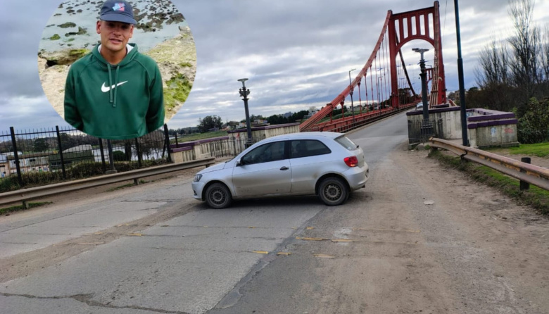 No pueden despedir a Gonzalo Alaniz: cortan el Puente Colgante y denuncian cómo fue el accidente laboral