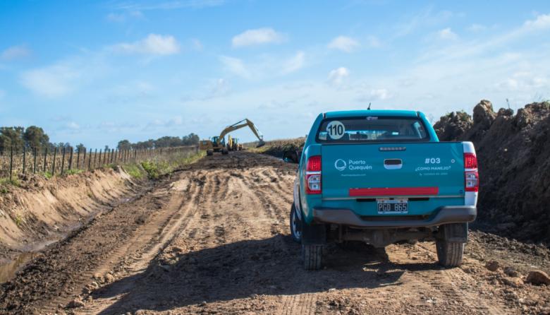 Puerto Quequén aportó fondos para recuperar caminos rurales afectados por las lluvias