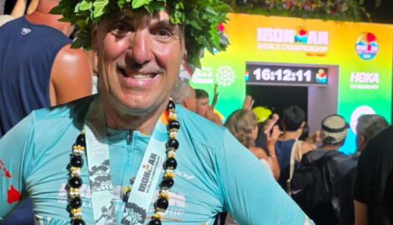 Orgullo necochense: Nito Escobar completó a los 65 años el Mundial Ironman de Hawái
