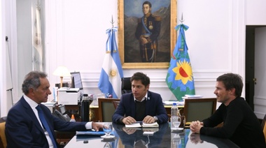 Kicillof recibió al nuevo ministro de Desarrollo Productivo de Nación, Daniel Scioli