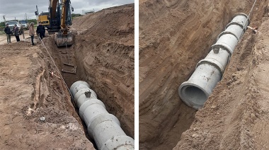 Ejecutan una obra pluvial en la zona de la playa de Quequén