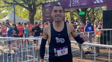 Federico Santibáñez rompió el récord necochense en la Media Maratón de Buenos Aires