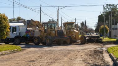 San Cayetano avanza en pavimentación de varias cuadras con fondos propios