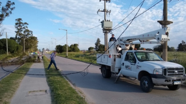 Temporal en Necochea: la UPC pidió extremar cuidados por cables y riesgo eléctrico