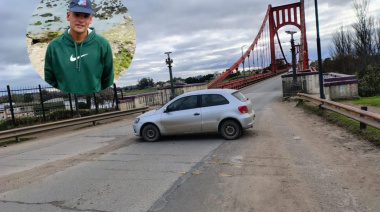 No pueden despedir a Gonzalo Alaniz: cortan el Puente Colgante y denuncian cómo fue el accidente laboral