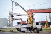Puerto Quequén renovó la iluminación en la zona por donde ingresan los camiones