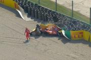Impactante choque de Leclerc en Monza: destruyó su Ferrari y abandonó el GP de Italia